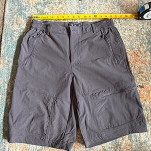 MIER Hiking Cargo Shorts Mens 32 Charcoal Nylon Stretch